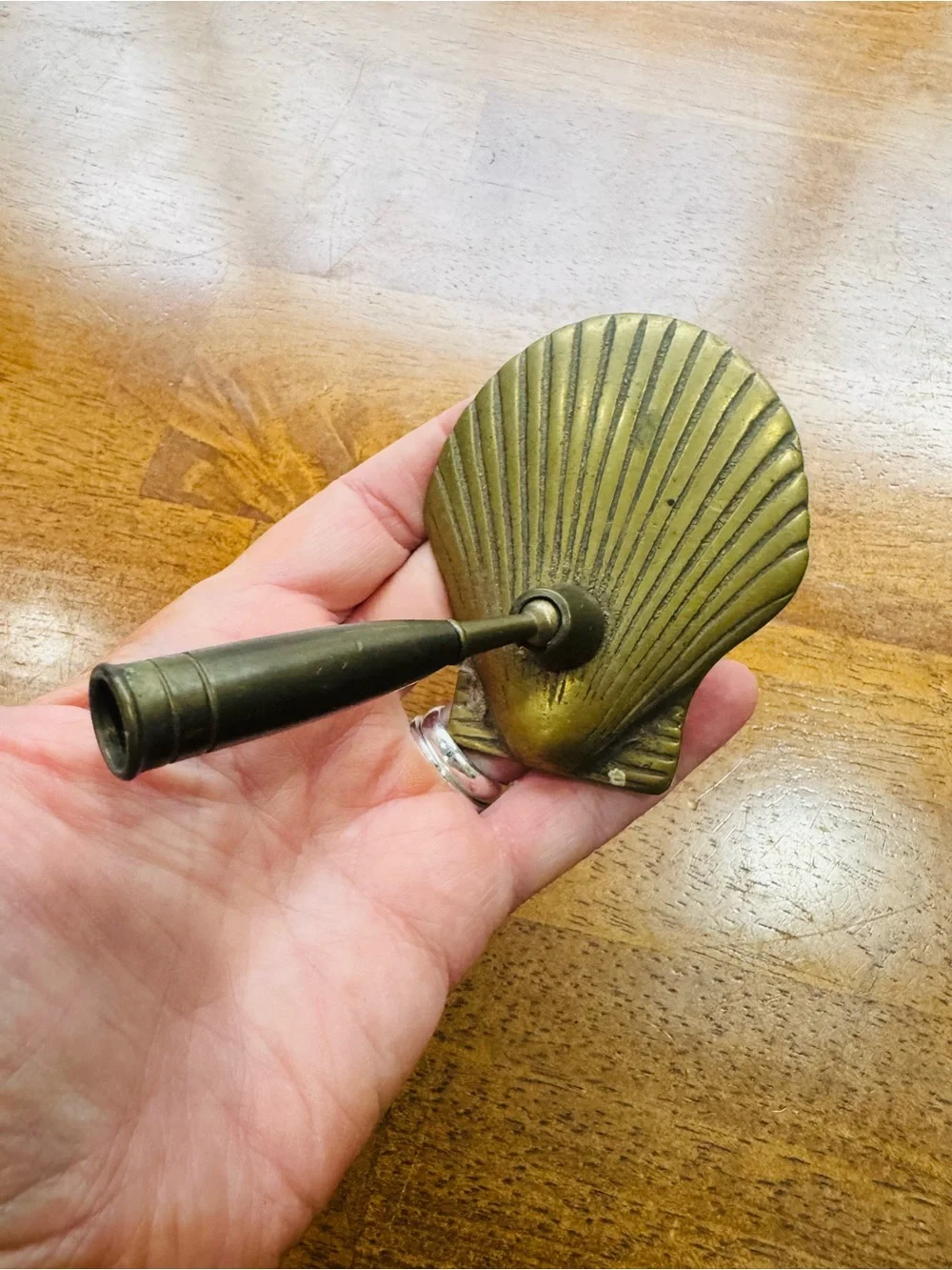 Vintage Fritz Brass Shell Table Fountain Pen Holder